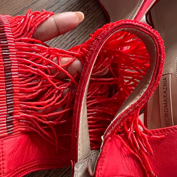 Bcbgmaxazria Fringe red Sandals - Picture 7 of 7